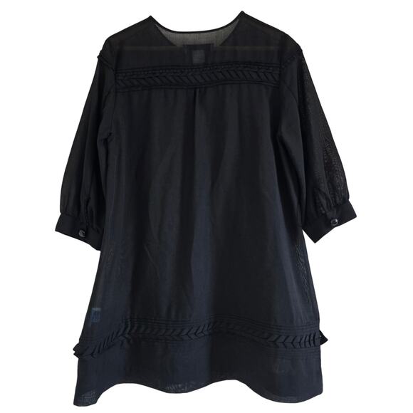 By Melane Birger Black Sheer Tunic Mini Dress EU 38 US 6 Minimalist Twee - Picture 4 of 9
